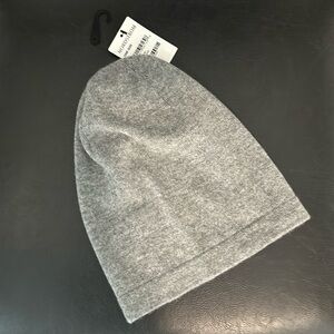 New 100% Cashmere Heather Grey Beanie